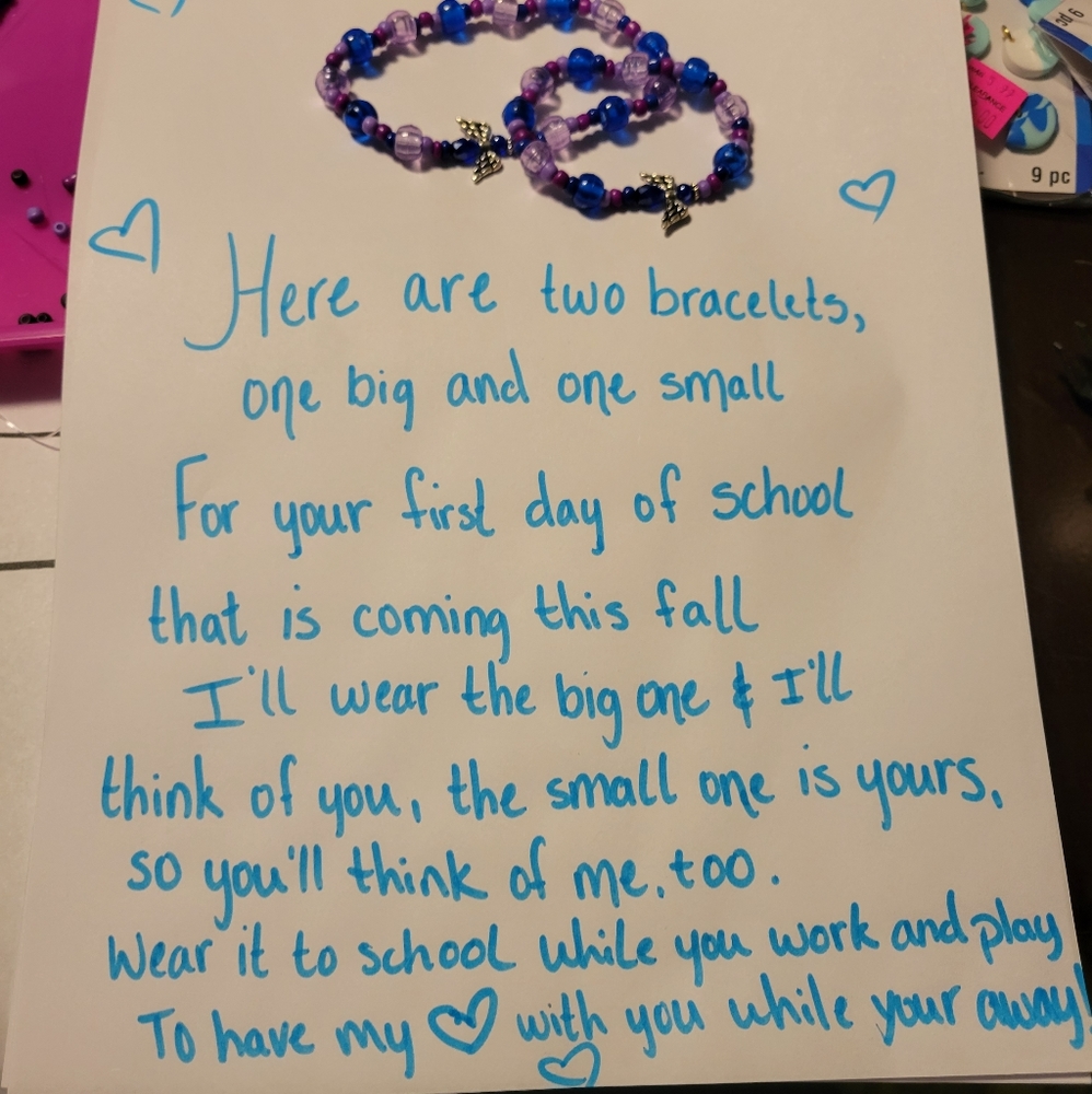 First day of school mommy and me bracelet sets